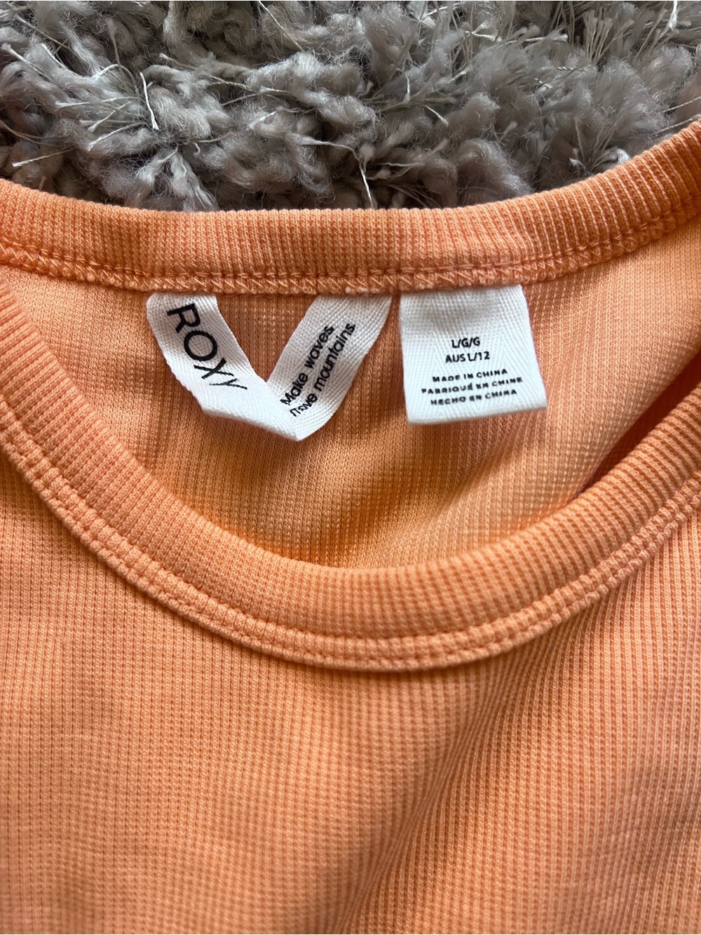 Roxy Peach Ribbed Cropped Tank Top - Roxy - Picture 2 of 4